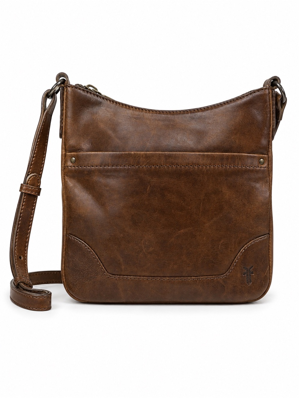 Frye Melissa Leather Crossbody Bag Dark Brown Cognac Small Purse DB0354
